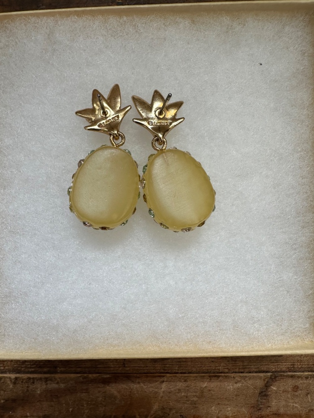 J.Crew Rhinestone Pineapple Drop Earrings - Picture 3 of 4